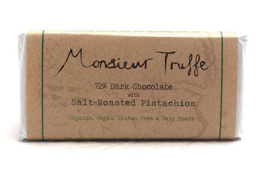 Monsieur Truffe 72% Dark Chocolate with Salt-Roasted Pistachios