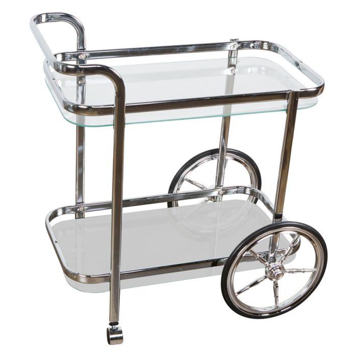 Smith Chrome and Glass Bar Cart